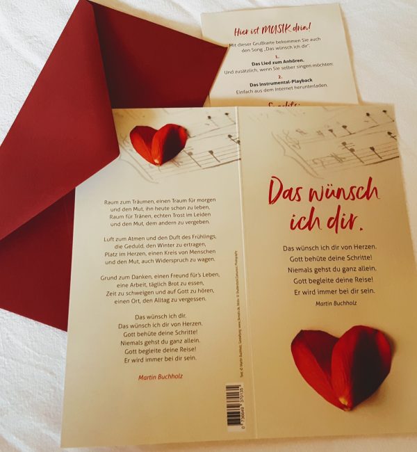 „Das wünsch ich dir“ neue Geschenkkarte mit Musik Martin Buchholz TVJournalist und Songpoet „Das wünsch ich dir“ neue Geschenkkarte mit Musik Martin Buchholz TVJournalist und Songpoet